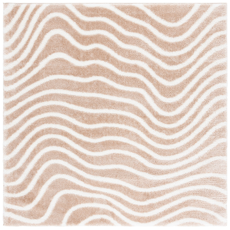 Kadeejah Tahoe Shag Performance Abstract Rug, Square 6'7"