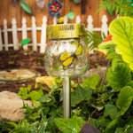 Butterfly Jar Black Solar Powered Integrated LED Glass Pathway Light Pack