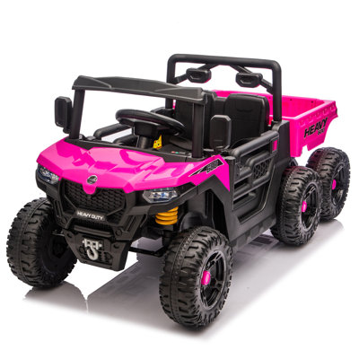 24V 400W Kids Ride On Six-Wheel Electric Dump Truck W/ PC 2.4G, 4WD  Performance,Six-Wheel Suspension, Bluetooth &Early Education With Music And Storie,Speeds 1.86-3.11 MPH For Kids Aged 3-5