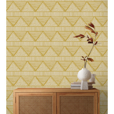 Susan Hable Triangle Lines 33' L x 20.5" W  Wallpaper Roll