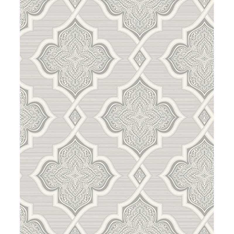 Kirkman 10m x 52.07cm Textured Metallic Finish Paste the Wall Wallpaper Roll, Grey/Silver