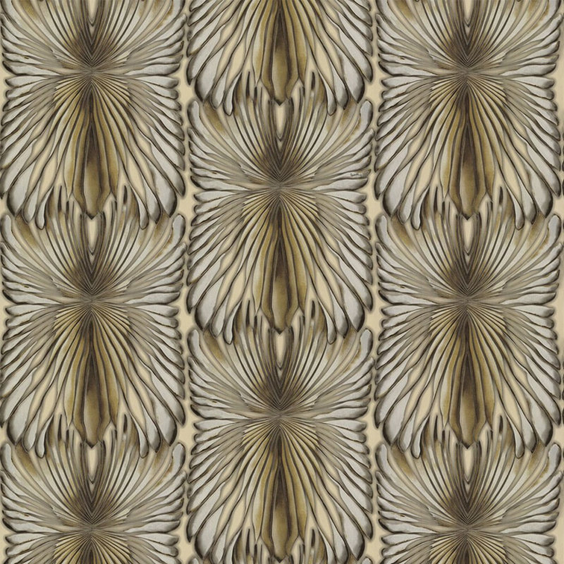 Rouleau de papier peint texturé L 33 pi x l 21 po Flowers, Crème / brun