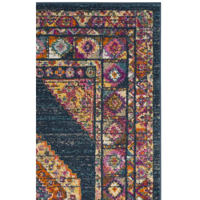 Felty Oriental Area Rug, Rectangle 5'1" x 7'6", Blue