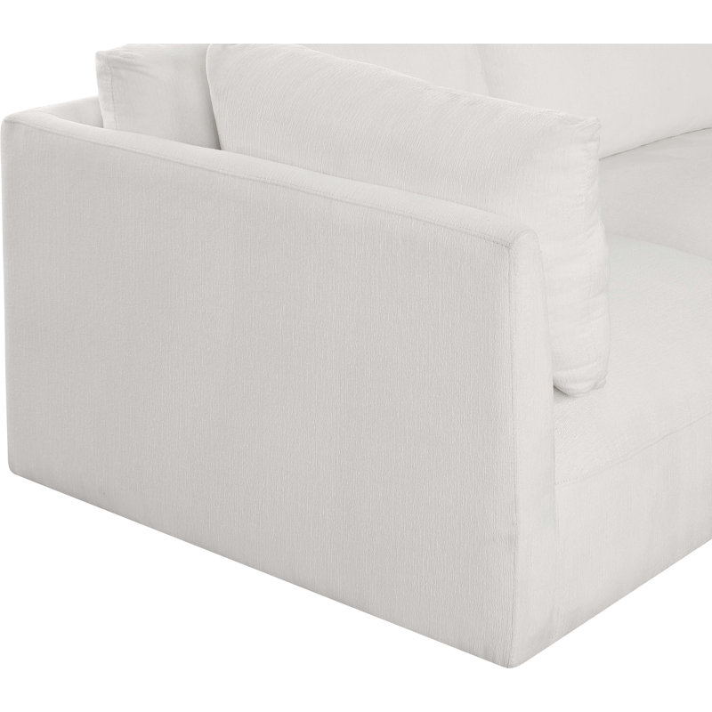 Izotena Upholstered 76'' Loveseat, Cream Polyester Fabric