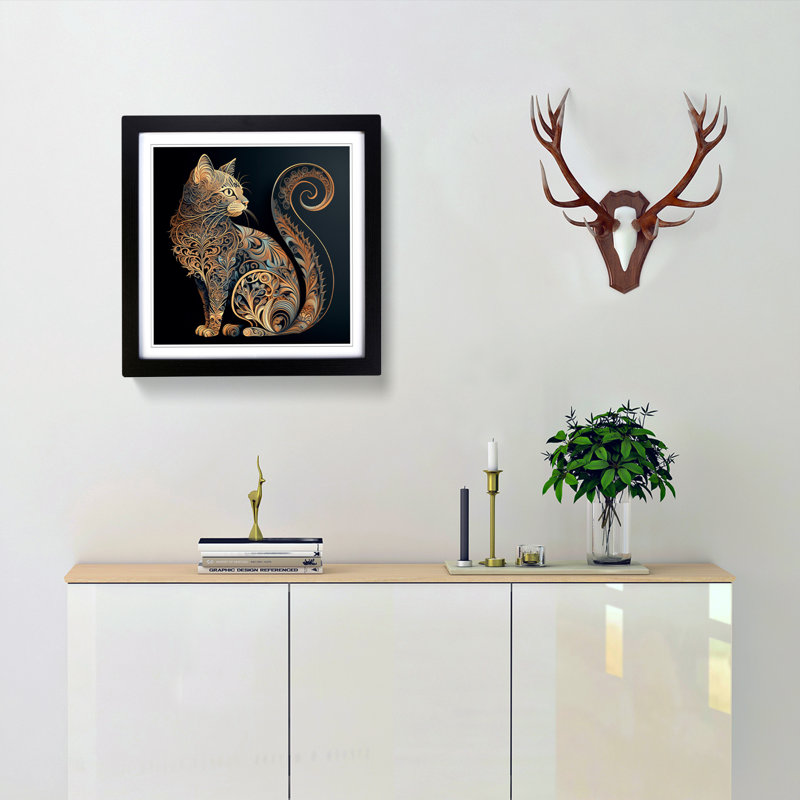 Single Picture Frame Print on Wood, Black