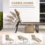 Chaise longue pliante, fauteuil de bronzage inclinable avec dossier réglable