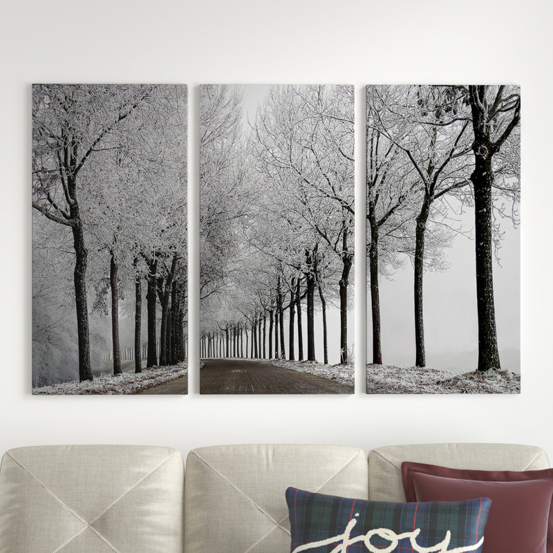 Winter Curve - Toile tendue, reproduction d'art à multiples images, H 40 po x l 60 po x p 1,5 po
