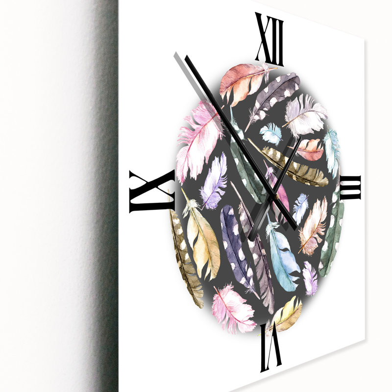 Horloge murale plumes en cercle, Moyen