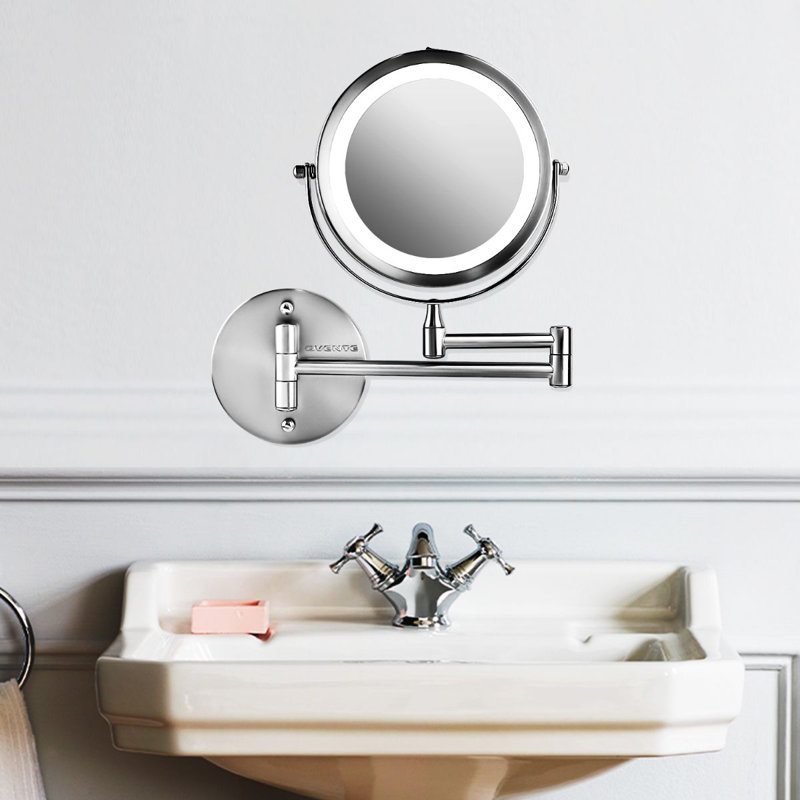 Polished Chrome 7" Wall Mounted LED Magnifying Mirror
