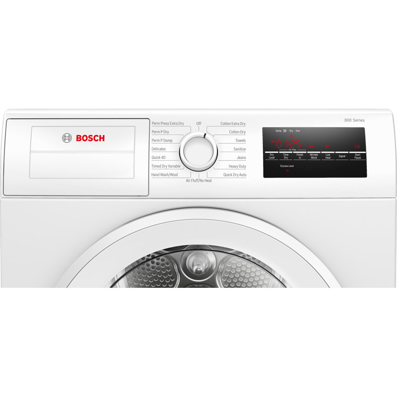 Bosch 300 Series Compact Condensation (Ventless) Electric Dryer 24-Inch in White