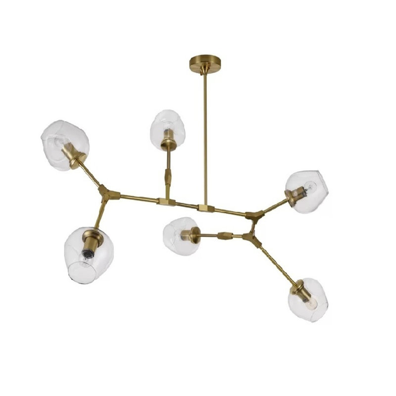 Lustre 6 lumières à DEL Daren, Or