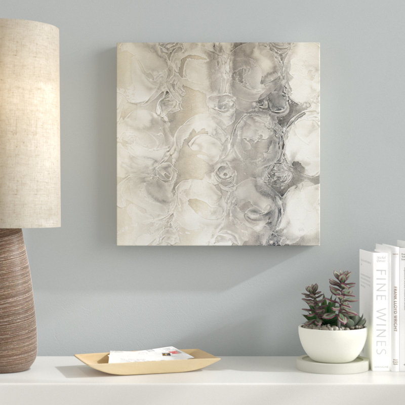 « gray circles ii », reproduction de peinture à l’acrylique sur toile tendue, H 35 po x l 35 po x P 2 po