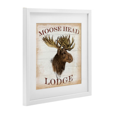Moose Head Lodge, reproduction encadrée sous verre, design par Lula Bijoux & co.