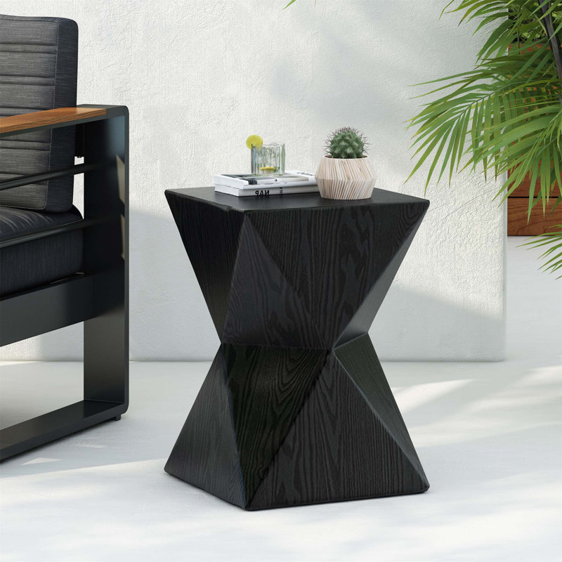 Moshe Mgo Prismatic Symmetry Side Table, Black