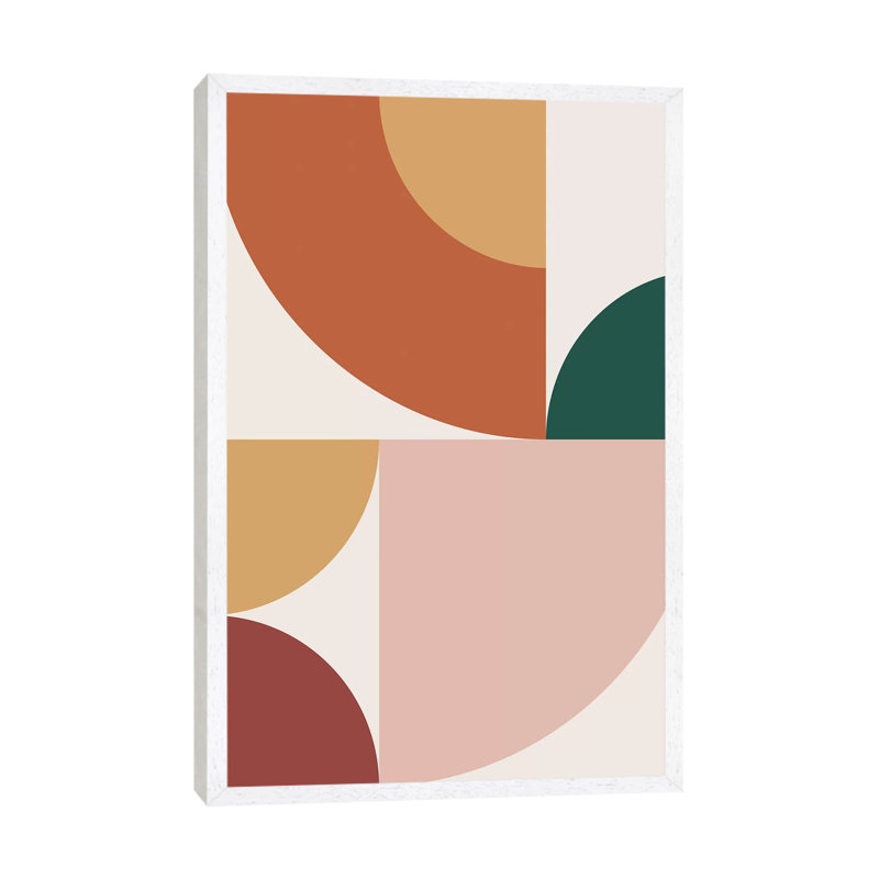 Abstract Geometric XIII - Print on Canvas, 66.04 cm H x 45.72 cm W, White Framed