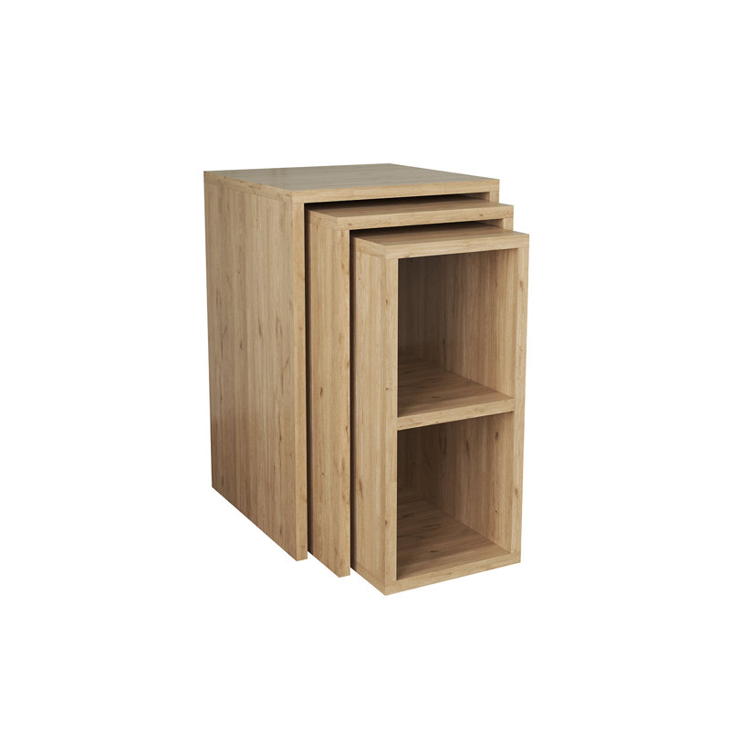 Fika 3-in-1 Nesting Coffee Table Set Modern Rectangular Coffee Tables & Side Tables for Living Room | Space-Saving Versatile Design