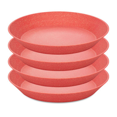 Koziol 4 Piece Connect Plate set, bowls, plastic-wood mix, 24cm