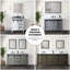 Meuble-lavabo double blanc 80 po X P 22 po D, avec comptoir en quartz gris