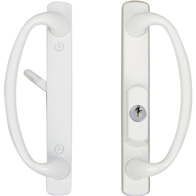Poignée de porte coulissante décalée Charlotte (serrure à mortaise non incluse), Blanc
