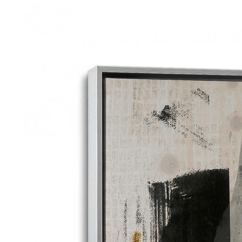 Impression sur toile, "Pattern Emotion I" par June Erica Vess, Silver, Floater Framed Print without Mat Canvas