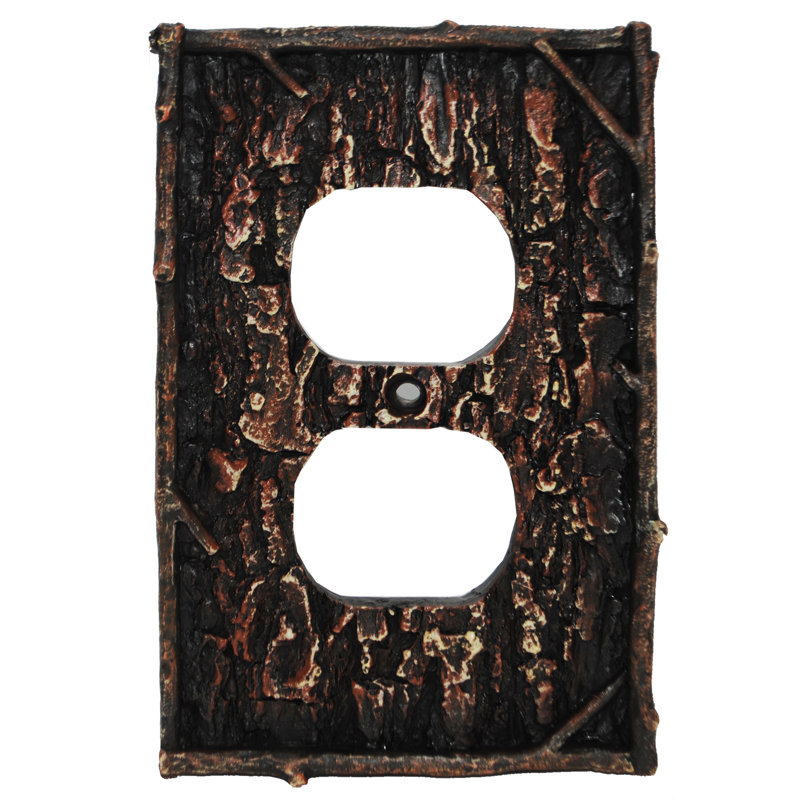 Pine Bark Landscape & Nature Themed 1 - Gang Duplex Outlet