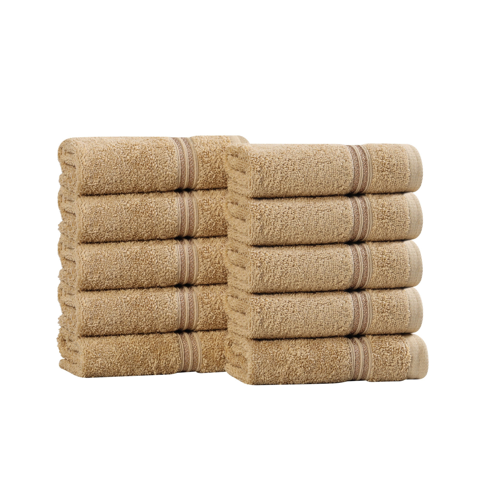 Oleg Egyptian Cotton Washcloth Set, Toast
