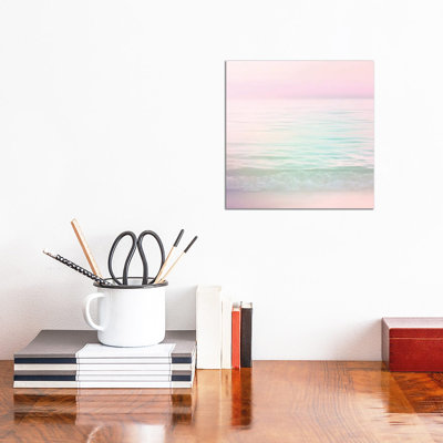 " Dreamy Pastel Seascape I Pink Square " by Dominique Vari