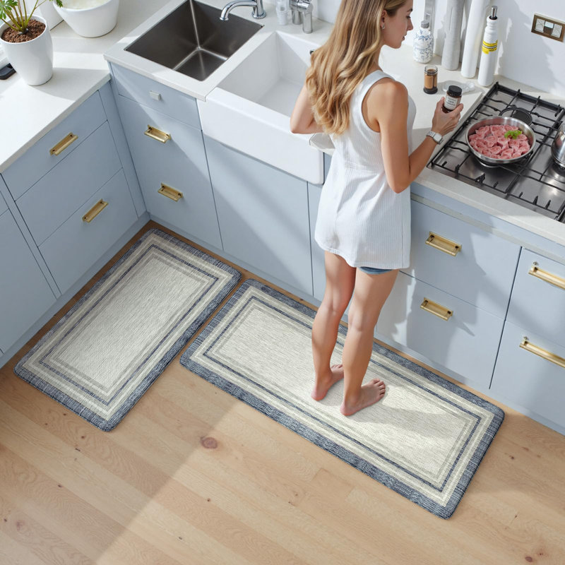 Anti Fatigue Kitchen Mat 2PCS,Non-Skid Waterproof Kitchen Rugs,Farmhouse Kitchen Mat