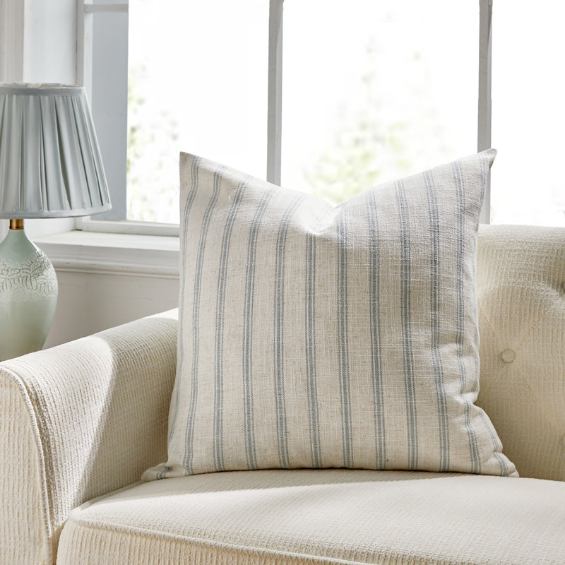 Coussin décoratif réversible French Stripe, Bleu