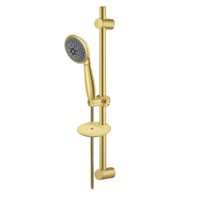 Kingston Brass Shower Scape 5-Function Hand Shower Set with Slide Bar Kit, Polished Brass