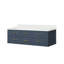 Meuble-lavabo double bleu l 60 po x P 22 po avec panier en marbre de culture massif