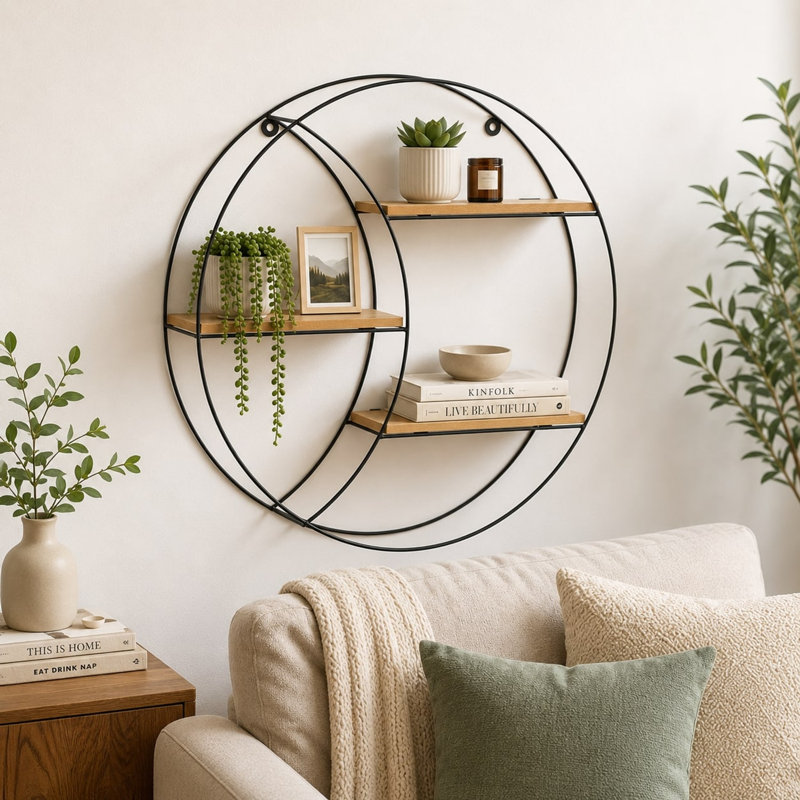 Metal Floating Shelf, Round
