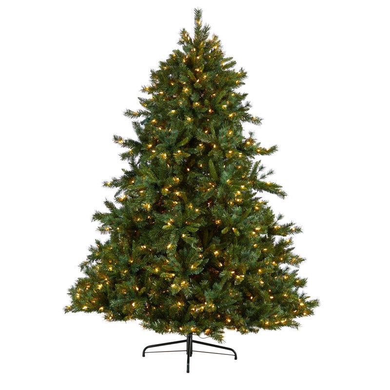Lighted Artificial Pine Christmas Tree, 8' H