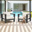 Chaise d'extérieur en aluminium à assemblage rapide, fauteuil en placage de grain de bois pour patio, fauteuil tubulaire triangulaire en aluminium à accoudoirs larges -1987097795