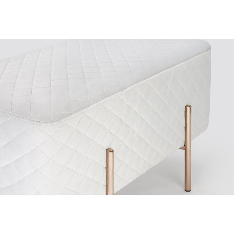 Killingly Velvet Upholstered Bench, Silver