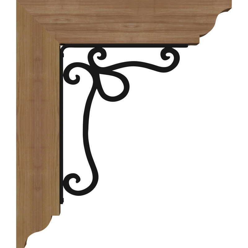 Orleans 4" Single Brace Ironcrest Bracket, 16"H x 13 1/2"D, 3 1/2"W x 4"T Douglas Fir (Smooth)