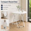 Table ronde ronde pliante blanche, table pliante portative sans assemblage, petite table de bout encastrable-133080563-133754502