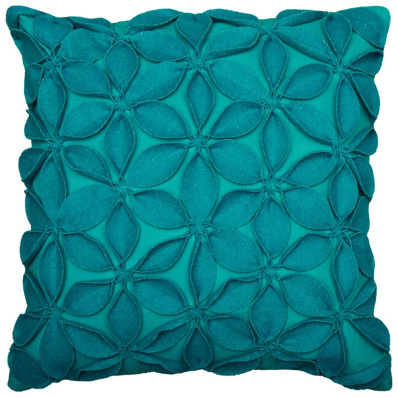 Coussin 18 "en coton orange, Sarcelle