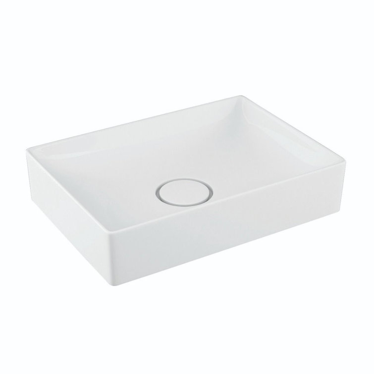 WS Bath Collections Vision 14.2'' White Ceramic Rectangular Bathroom Sink