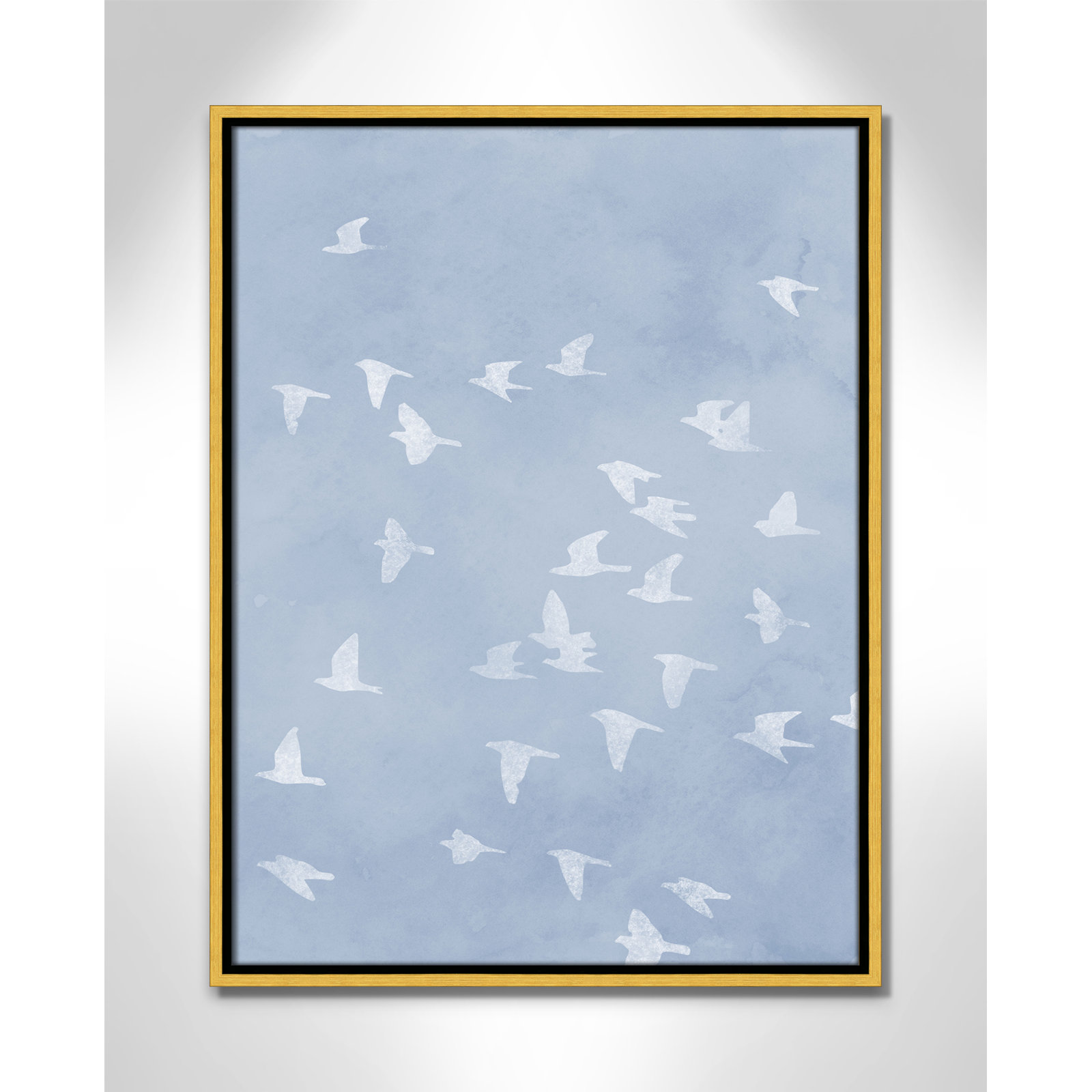Flying Friends Print by Marcus Prime, Gold Floater, 19.5'' W x 25.5'' H