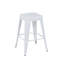  Ensemble de 2 tabourets de comptoir en métal de 24 po, ensemble de 2 tabourets empilables intérieur / extérieur, blanc-46415773-46415785-46415786