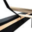 Structure de lit plateforme grand tapissier en gris foncé - tête de lit en tissu de lin, aucun sommier requis, support à lattes de bois, sommier à boutons moderne facile à assembler, assemblage, poids maximal de 600 lb