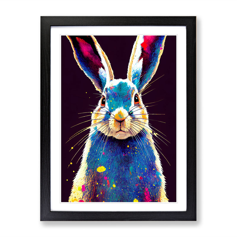 Hare No.2 Abstract - Single Picture Frame Painting, Black, 34cm H x 25cm W x 2cm D