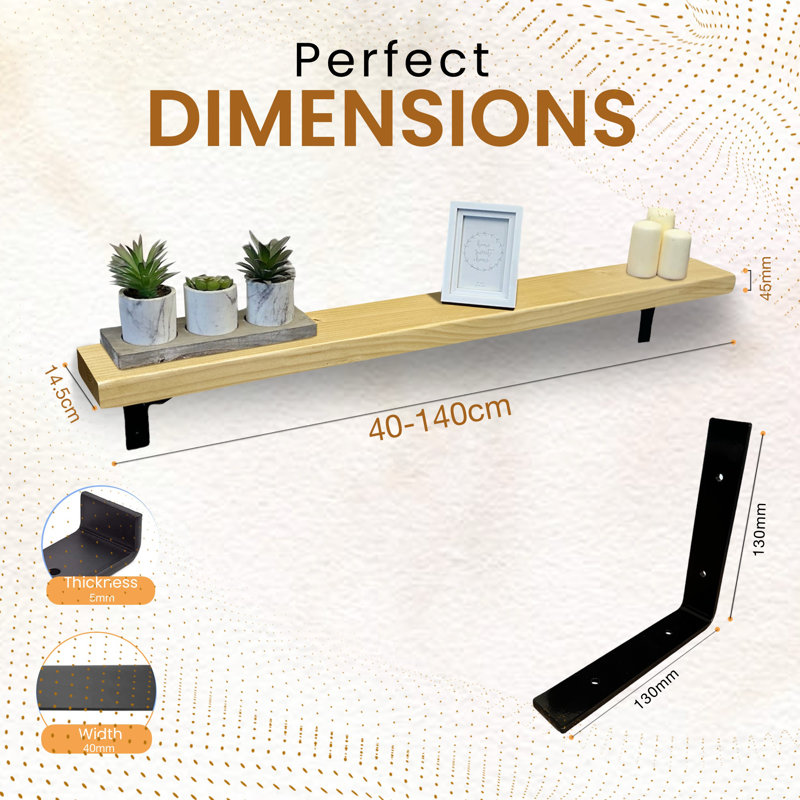 Ryesha Wood Radiator Shelf, Antique Pine, 4.5cm H x 100cm W x 14.5cm D