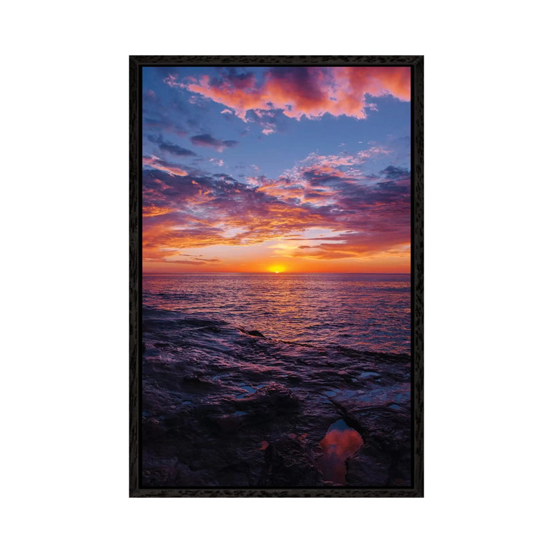 Sunset Cliffs Night V by Bethany Young - Print on Canvas, Black Framed, 66.04cm H x 45.72cm W x 3.81cm D