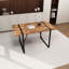 Ensembles de table de salle à manger modernes gris et brun avec chaises en suède, style industriel