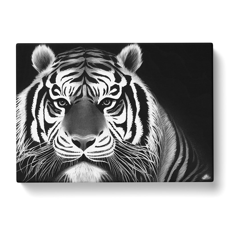Monochrome Tiger Vol.6 - Wrapped Canvas, 40cm H x 60cm W x 3cm D