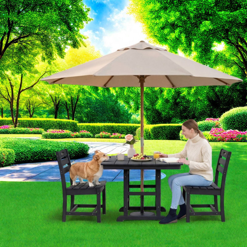 Space Saving Patio Dining Sets, Hdpe 3 Piece Modern Bistro For Patio