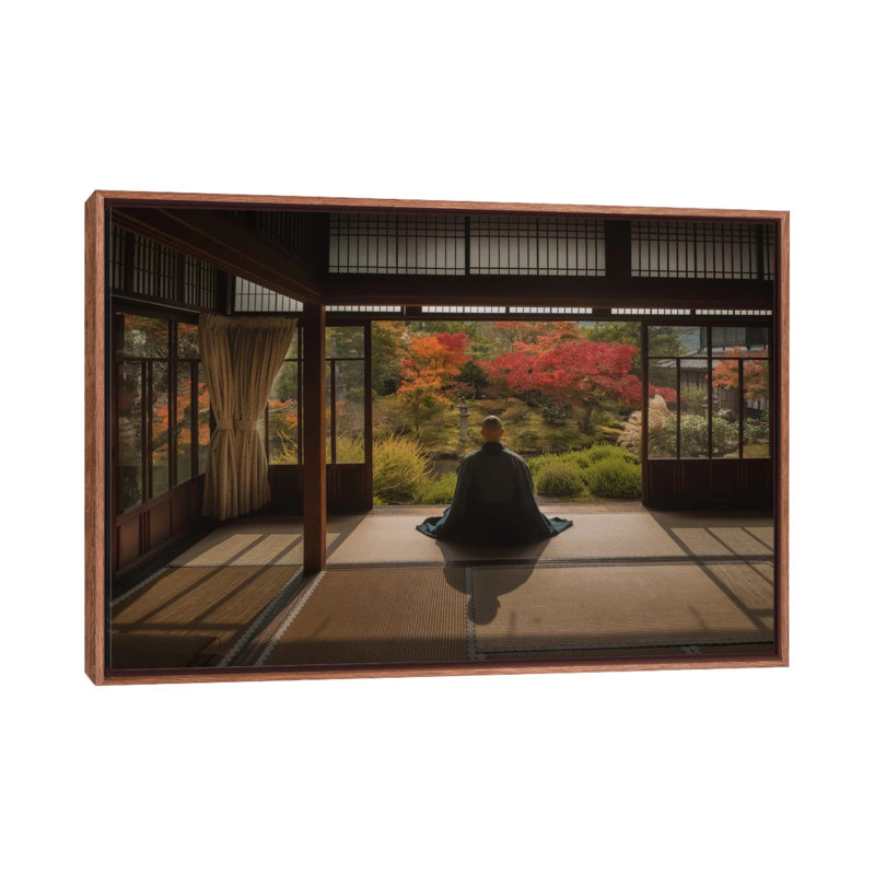 Autumn In Japan XI by Daniel Kordan - Print on Canvas, 66.04 cm H x 45.72 cm W, Classic Brown Wood Framed