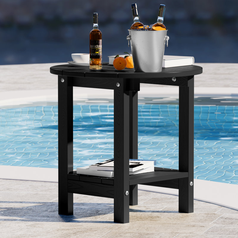 Table d'appoint ronde 18 po Adirondack, Noir